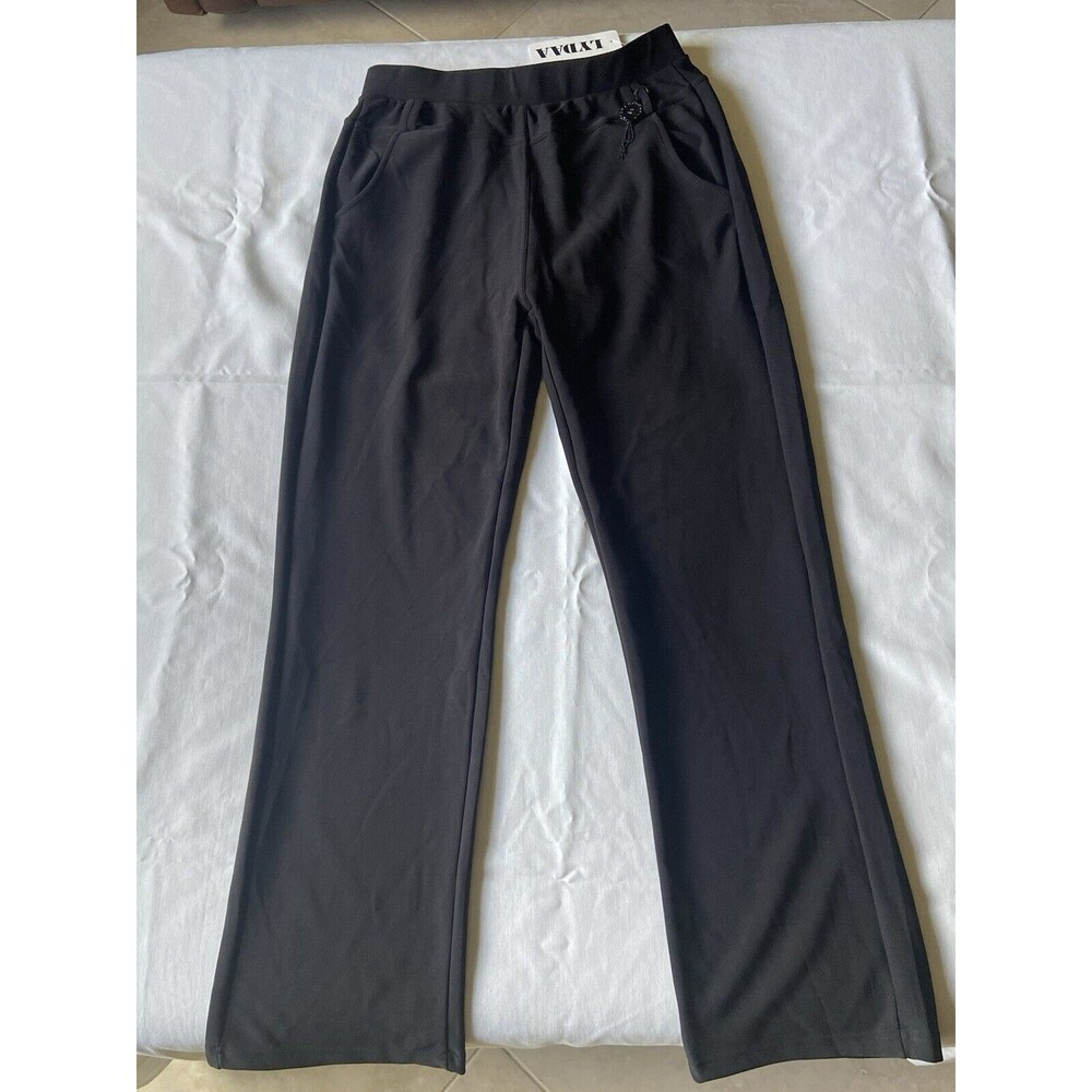 Women’s Black Comfort Activewear Pant Loose Fit Sz L Walking Lounge Casual Lydaa